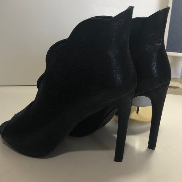 HOTSOLES BLACK OpenToe Booties Scalloped US 8.5 NEW NWT - Picture 5 of 8